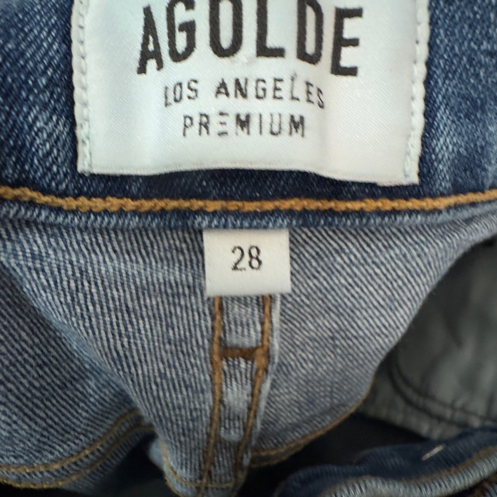 AGOLDE Premium Jeans Size 28 Blue Medium Wash High Rise Slim Fit Denim